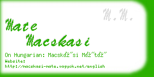 mate macskasi business card